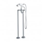 Just Taps Plus Nelson Floor Standing Bath Shower Mixer Tap with Kit - Chrome