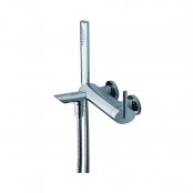 Just Taps Plus Ovaline Bath Shower Mixer Tap Wall Mounted - Chrome