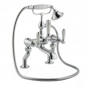 Just Taps Plus Grosvenor Deck Mounted Bath Shower Mixer Tap Lever Handle with Kit - Chrome