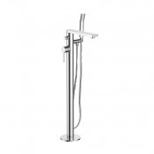 Just Taps Plus Hugo Floor Standing Bath Shower Mixer Tap with Kit - Chrome