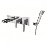 Just Taps Plus Cascata Concealed Bath Shower Mixer Tap Wall Mounted - Chrome