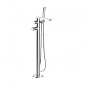 Just Taps Plus Hugo Thermostatic Floor Standing Bath Shower Mixer Tap with Kit - Chrome