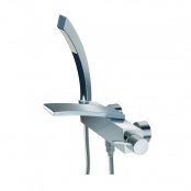 Just Taps Plus Wings Wall Mounted Bath Shower Mixer Tap with Kit - Polished Chrome