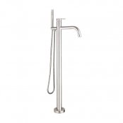 Just Taps Plus Inox Floor Standing Bath Shower Mixer Tap with Kit - Stainless Steel
