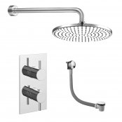 Just Taps Plus Florentine Dual Concealed Mixer Shower with Fixed Head - Bath Filler