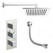 Just Taps Plus Athena Triple Concealed Mixer Shower with Fixed Head - Bath Filler