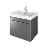 The White Space Americana Wall Hung Basin Vanity Unit - 580mm Wide Matt Anthracite Grey