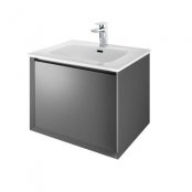 The White Space Distrikt Wall Hung Vanity Unit - 600mm Wide Anthracite Grey