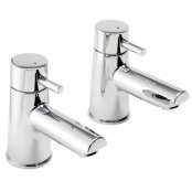 Francis Pegler Ebro Pillar Bath Taps Pair - Chrome