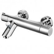 Francis Pegler Haze Wall Mounted Thermostatic Bath Filler Tap and Shower Kit - Chrome