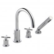 Francis Pegler Xia Bath Shower Mixer Tap with pull out shower - 4 Hole - Chrome