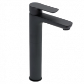 Francis Pegler Andreu Tall Monobloc Basin Mixer Tap - Matt Black - waste included