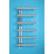 Bisque Chime Dual Fuel Designer Towel Rail- Stainless Steel Mirror - 1380mm x 500mm