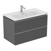 Ideal Standard Strada II 800mm 2 Drawer Wall Hung Matt Anthracite Vanity Unit