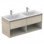 Ideal Standard Connect Air 1200mm Vanity Unit with Open Shelf (Light Brown Wood with Matt Light Brown Interior)