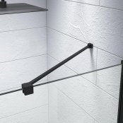 Kudos Ultimate 2 300mm Matt Black Angled Glass to Wall Bracing Bar