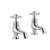 Just Taps Plus Grosvenor Chrome Cloakroom Basin Taps Pair Pinch Handle - Stock Clearance