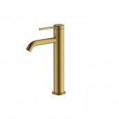 Britton Bathrooms Hoxton Brushed Brass Tall Basin Mixer