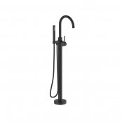 Britton Bathrooms Hoxton Matt Black Thermostatic Freestanding Bath Shower Mixer