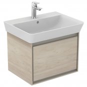 Ideal Standard Connect Air Cube Basin Unit for 600mm Basin (Light Brown Wood with Matt Light Brown Interior)
