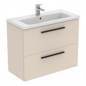 Ideal Standard i.life S Compact Wall Hung 80cm 2 Drawer Matt Sandy Beige Vanity Unit