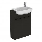 Ideal Standard i.life S 60cm Compact Semi-Countertop Matt Carbon Grey Washbasin Unit