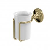 Burlington Bathrooms Gold/White Tumbler Holder