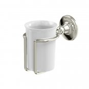 Burlington Bathrooms Nickel/White Tumbler Holder