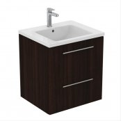 Ideal Standard i.life B Wall Hung 60cm 2 Drawer Coffee Oak Vanity Unit