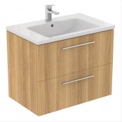 Ideal Standard i.life B Wall Hung 80cm 2 Drawer Natural Oak Vanity Unit