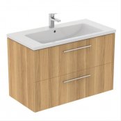 Ideal Standard i.life B Wall Hung 100cm 2 Drawer Natural Oak Vanity Unit