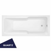 Essential Newham Quartz 1700mm x 750mm Straight Single Ended Shower Bath