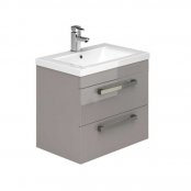 Essential Nevada 500mm Wall Hung Unit With Basin & 2 Drawers, Cashmere Ash