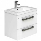 Essential Nevada 800mm Wall Hung Unit With Basin & 2 Drawers, White