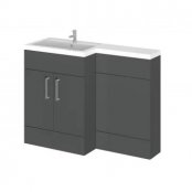 Essential Nevada Left Hand L-Shaped Unit With Basin, Grey