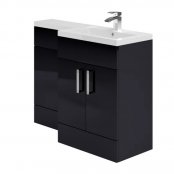 Essential Nevada Right Hand L-Shaped Unit With Basin, Indigo Gloss