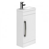 Essential Nevada 400mm Cloakroom Unit With Basin & Door, White