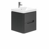 Essential Colorado 500mm Wall Hung Unit with Basin & 2 Drawers, Graphite Grey