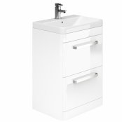 Essential Vermont 800mm Unit with Basin & 2 Drawers, White
