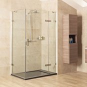 Roman Liberty 8mm Hinged Door with Hinged In-Line Panel 1000 x 1000mm (Corner Fitting)