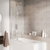 Roman Innov8 Outward Folding Bath Screen Left Hand - Brushed Brass