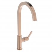 Ideal Standard Gusto single lever square C spout kitchen mixer with Bluestart technology, sunset rose