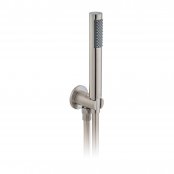 Vado Individual Single Function Hand Held Shower Head with Hose, Bracket & Integrated Outlet - Brushed Nickel