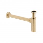 Vado Individual Round Bottle Basin Waste Trap - Brushed Gold