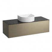 Laufen Sonar 1200mm Titanium & Nero Marquina Drawer Element with Centre Cutout