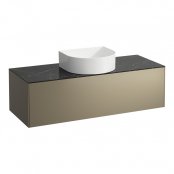 Laufen Sonar 1200mm Titanium & Nero Marquina Drawer Element with Centre Cutout