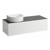 Laufen Sonar 1200mm Matt White & Nero Marquina Drawer Element with Left Cutout