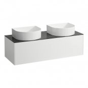 Laufen Sonar 1200mm Matt White & Nero Marquina Drawer Element with Left & Right Cutouts