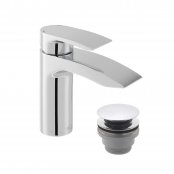 Vado Axces Rowe Mono Basin Mixer + Push Basin Waste