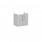 Vitra Root 60cm Compact Basin Unit with Two Doors - High Gloss Pearl Grey